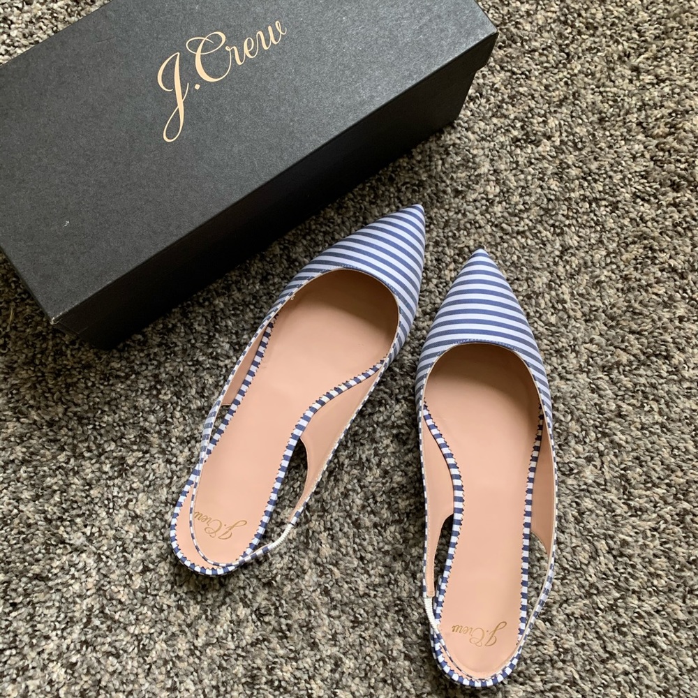 J.Crew Pointy Toe Slingback Stripe